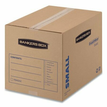 FELLOWES MOVING BOXES, SMALL, REGULAR SLOTTED CONTAINER RSC, 16inX12inX12in, BROWN KRAFT/BLUE, 25/BUNDLE 7713801